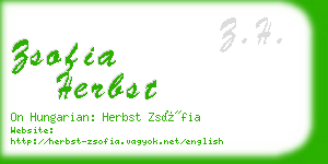 zsofia herbst business card